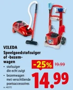 Promotie: Speelgoedstofzuiger of -bezemwagen