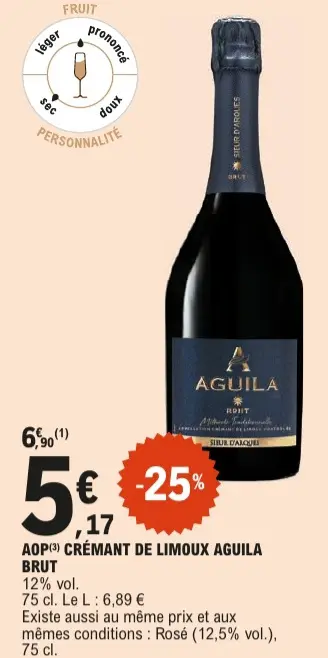 Offre: Crémant de limoux AGUILA brut