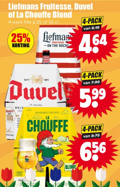 Aanbieding: Liefmans Fruitesse, Duvel of La Chouffe Blond