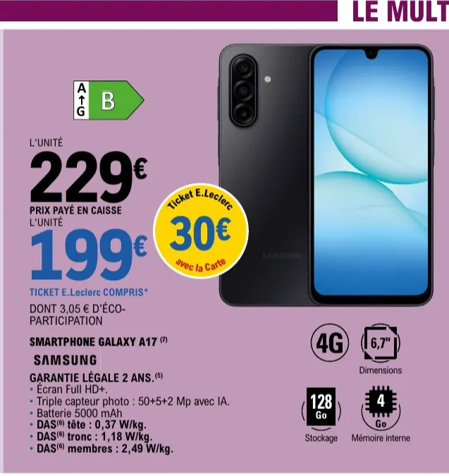 Offre: Smartphone Galaxy A17