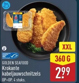Aanbieding: Krokante kabeljauwschnitzels