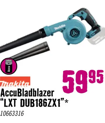 Aanbieding: Makita Accu Blaasmachine LXT DUB186ZX1 excl. accu en lader