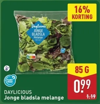 Aanbieding: Jonge bladsla melange