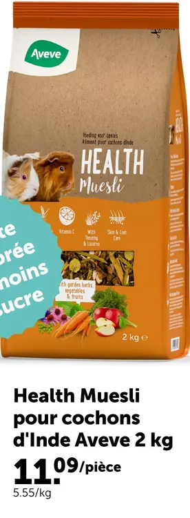 Offre: Health Muesli pour cochons d'Inde