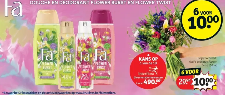 Promotie: Fa deospray Flower Twist