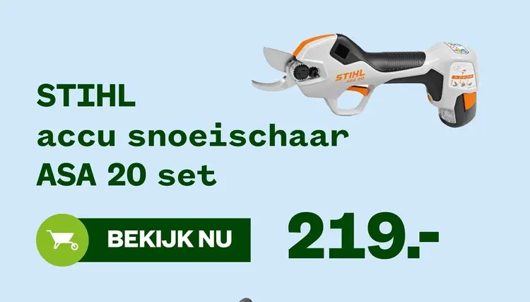 Aanbieding: STIHL accu snoeischaar ASA 20 set & STIHL acc