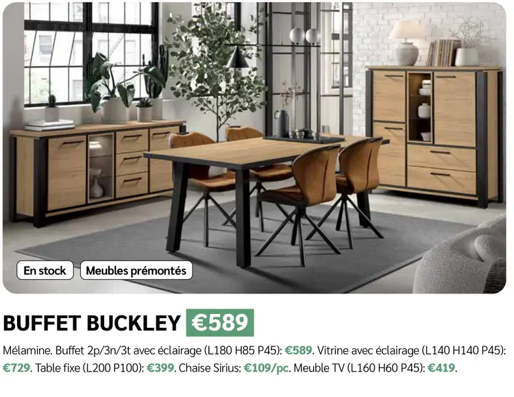 Offre: Buffet buckley