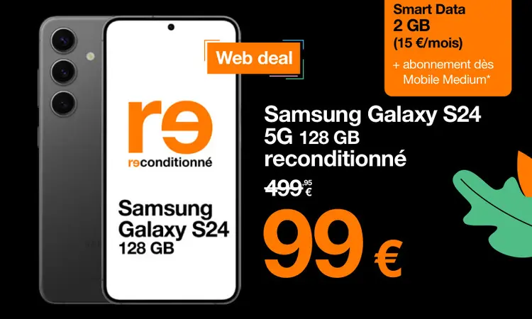 Offre: Samsung Galaxy S24 5G 128 GB reconditionné