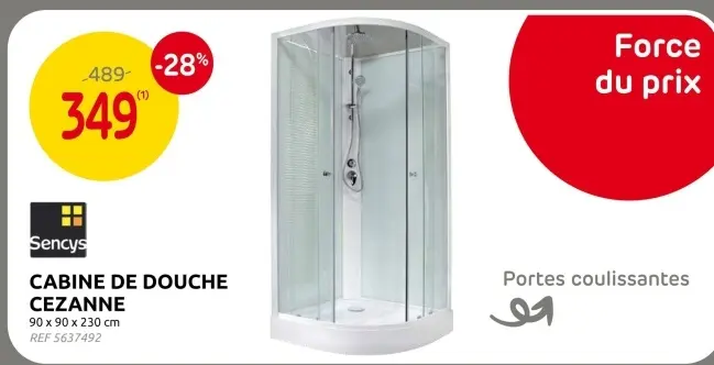Offre: Cabine de douche cezanne