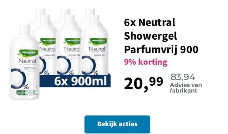 Aanbieding: Neutral Showergel Parfumvrij