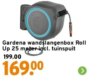 Aanbieding: Wandslangenbox Roll Up 25 meter incl. tuinspuit