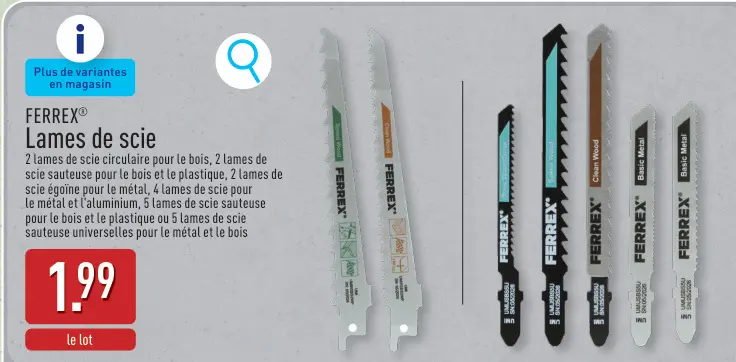 Offre: Lames de scie