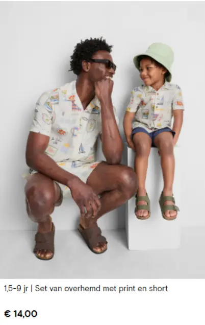 Promotie: Set van overhemd met print en short