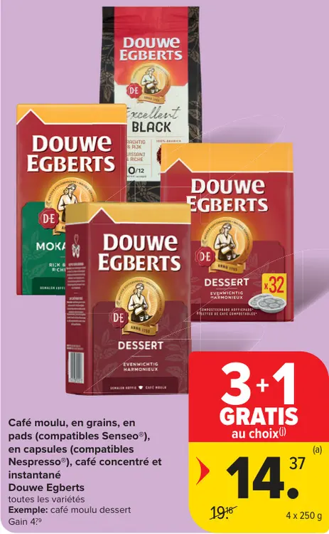 Offre: Café moulu, en grains, en pads, en capsules, café concentré et instantané