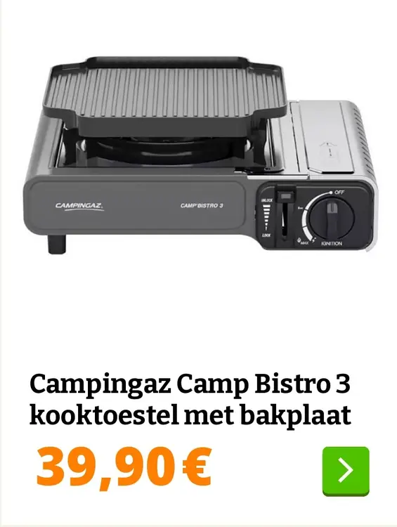 Aanbieding: Camp Bistro 3 kooktoestel met bakplaat