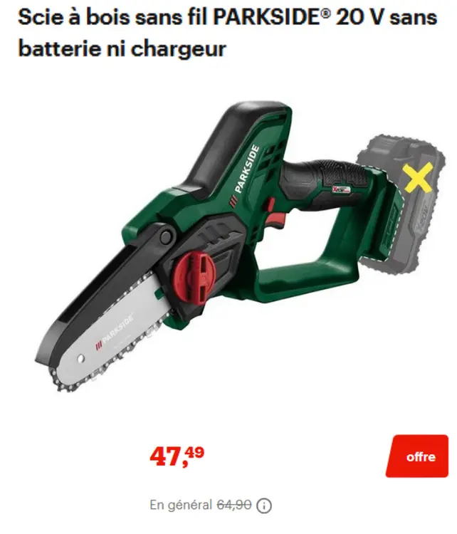 Offre: Scie à bois sans fil