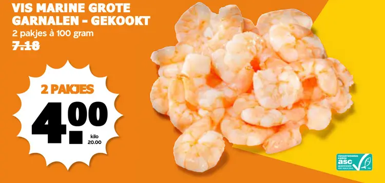Aanbieding: Grote garnalen - gekookt