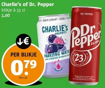 Aanbieding: Charlie's of Dr. Pepper