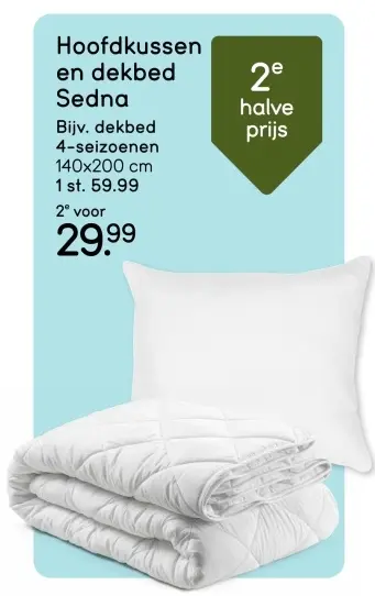 Aanbieding: Hoofdkussen en dekbed Sedna