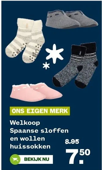 Aanbieding: Spaanse sloffen en wollen huissokken