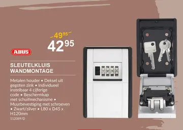Aanbieding: Sleutelkluis wandmontage