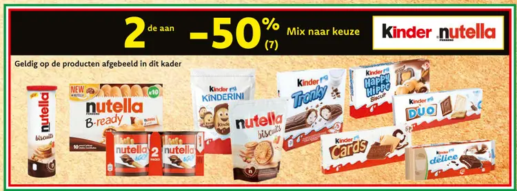 Aanbieding: Kinder en Nutella producten