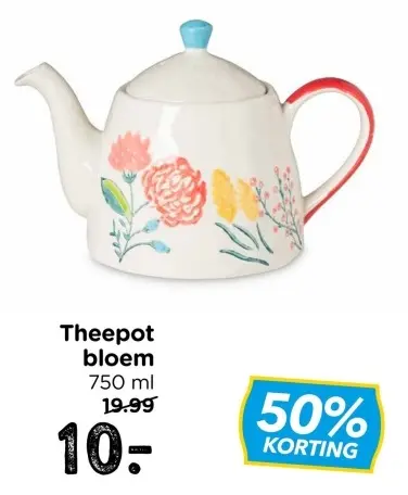 Aanbieding: Theepot bloem