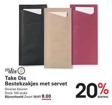 Aanbieding: Take Dis Bestekzakjes met servet