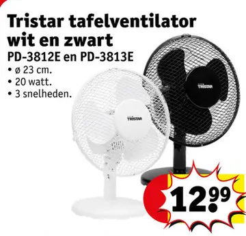 Aanbieding: Tristar tafelventilator wit en zwart