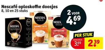 Aanbieding: Nescafé oploskoffie doosjes