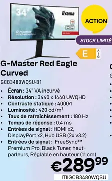 Offre: G-Master Red Eagle Curved