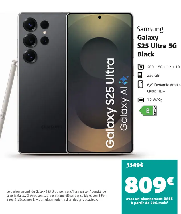 Offre: Galaxy S25 Ultra 5G Black