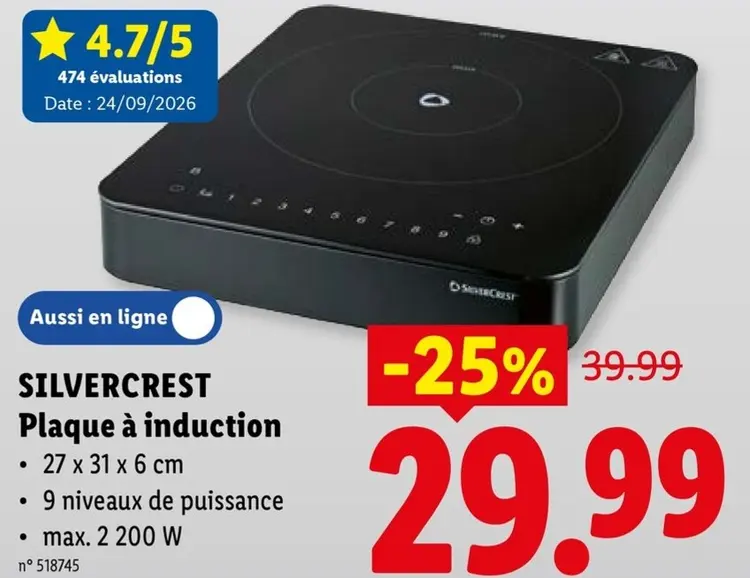 Offre: Plaque à induction