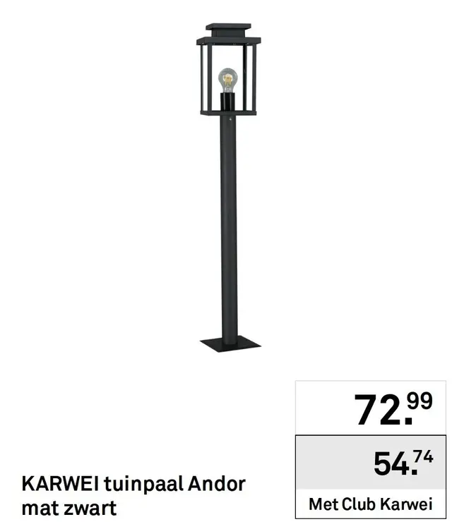 Aanbieding: Tuinpaal Andor mat zwart