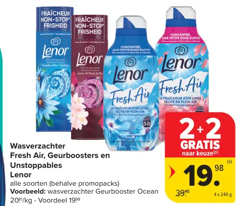 Promotie: Wasverzachter Fresh Air, Geurboosters en Unstuppable