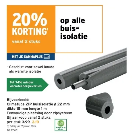 Promotie: Climatube ZIP buisisolatie
