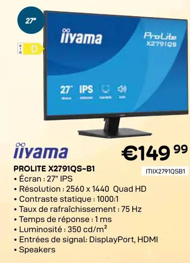 Offre: Prolite x2791qs-b1