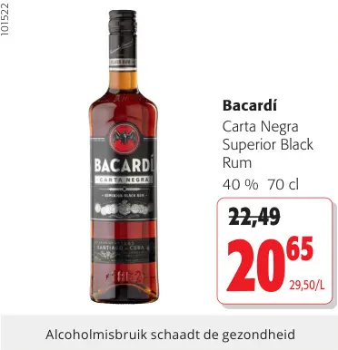 Promotie: Carta Negra Superior Black Rum