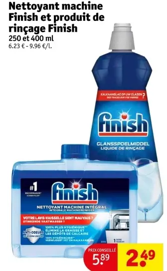 Offre: Nettoyant machine et produit de rinçage