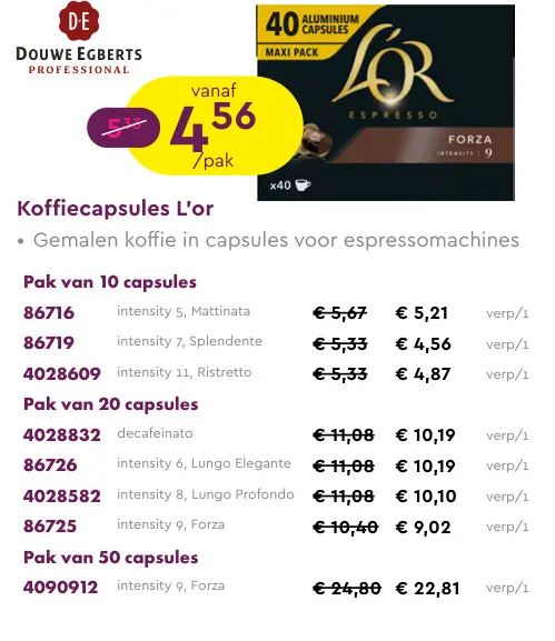 Aanbieding: Koffiecapsules L'or
