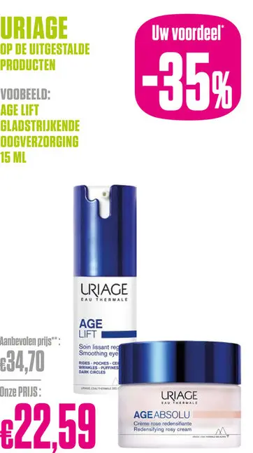 Promotie: Uriage Age Lift Gladstrijkende Oogverzorging 15 ml - Uriage