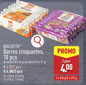 Offre: BISCOTTO Barres croquantes