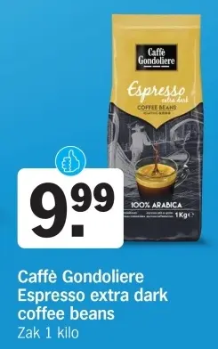Aanbieding: Caffè Gondoliere Espresso extra dark coffee beans