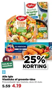 Aanbieding: Alle Iglo Vissticks of groente-idee