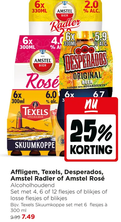 Aanbieding: Affligem, Texels, Desperados, Amstel Radler of Amstel Rosé