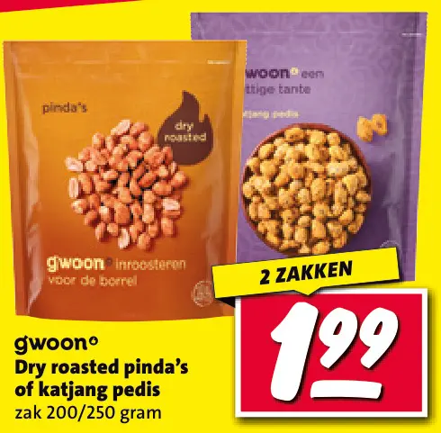 Aanbieding: Dry roasted pinda's of katjang pedis