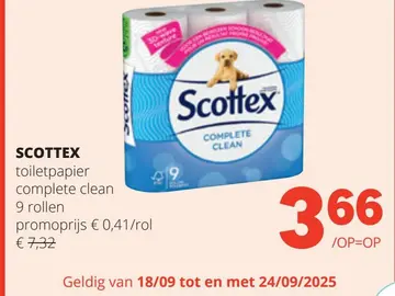 Offre: SCOTTEX toiletpapier complete clean