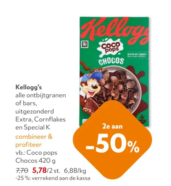 Promotie: Alle ontbijtgranen of bars, uitgezonderd Extra, Cornflakes en Special K