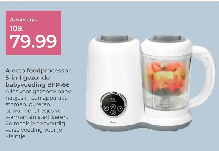Aanbieding: Foodprocessor 5-in-1 gezonde babyvoeding BFP-66