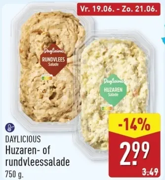 Aanbieding: Huzaren- of rundvleessalade